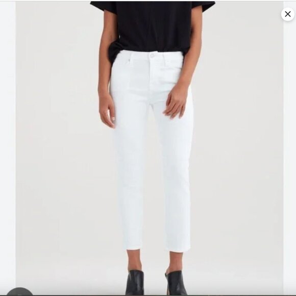7 FOR ALL MANKIND White KIMMIE CROP Skinny JEANS size 26 - Picture 1 of 4